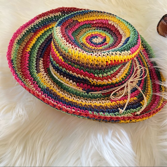 Philadelphia Rapid Transit Accessories - Philadelphia Rapid Transit boho colorful straw hat wide rims